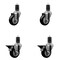 Service Caster 3.5'' Black Poly Wheel Swivel 1-5/8'' Expanding Stem Caster Set 2 Brakes, 4PK SCC-EX20S3514-PPUB-BLK-2-PLB-2-158 - alternate 1